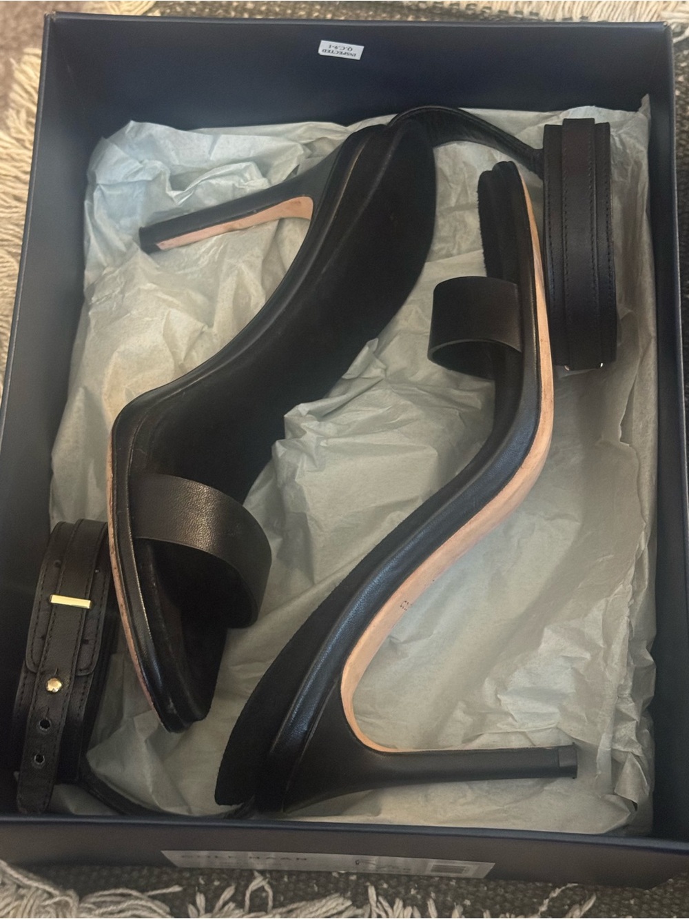 Cole Haan Black Leather Ankle-Strap Stiletto Heels image 3